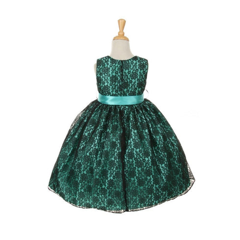 Cinderella Couture Little Girls Blue Satin Multi Color Sashes Dress 2-6 - SophiasStyle.com